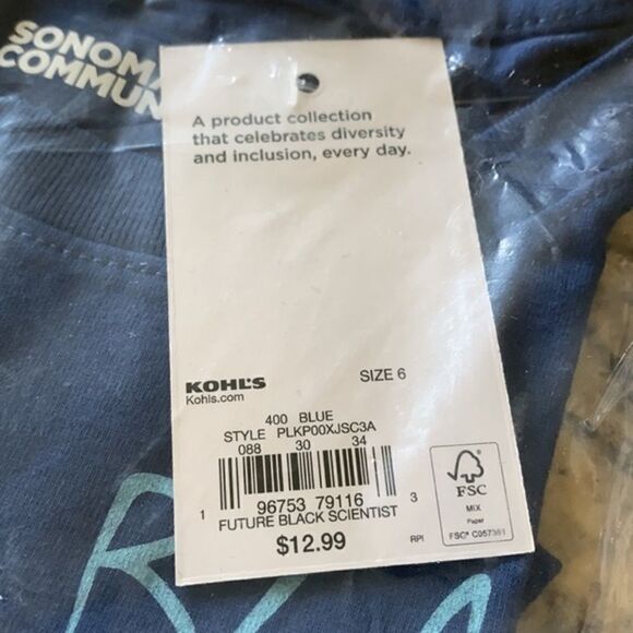 🌸3for$15🌸 NWT - Kids Navy Tee “Future Black Scientist” - Size 6 - Picture 2 of 2